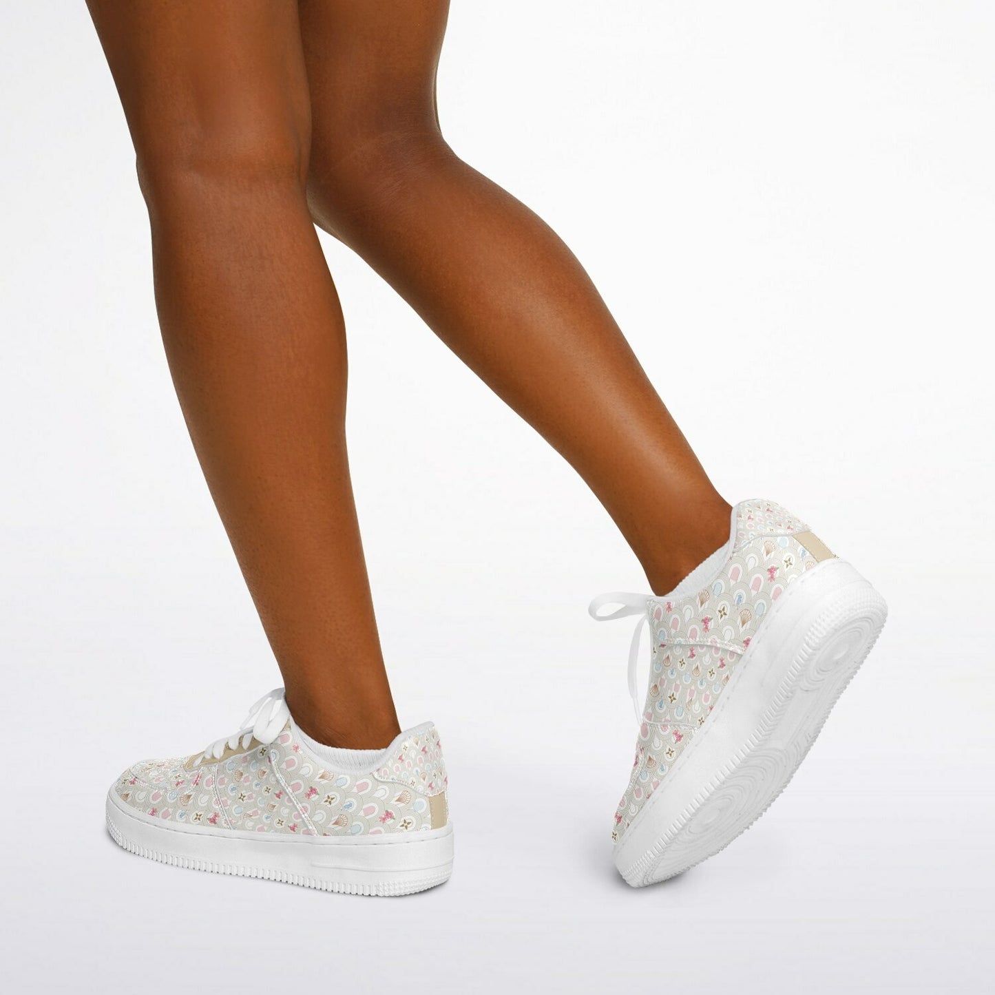 Sneakers Low Tops with French Lux Design and Hand-Painted Images