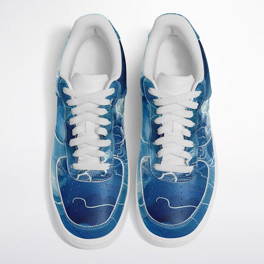 Sneakers Low Top with Waves and Hand - Painted Boat - sneakerpanache.comSneakers Low Top with Waves and Hand - Painted Boat