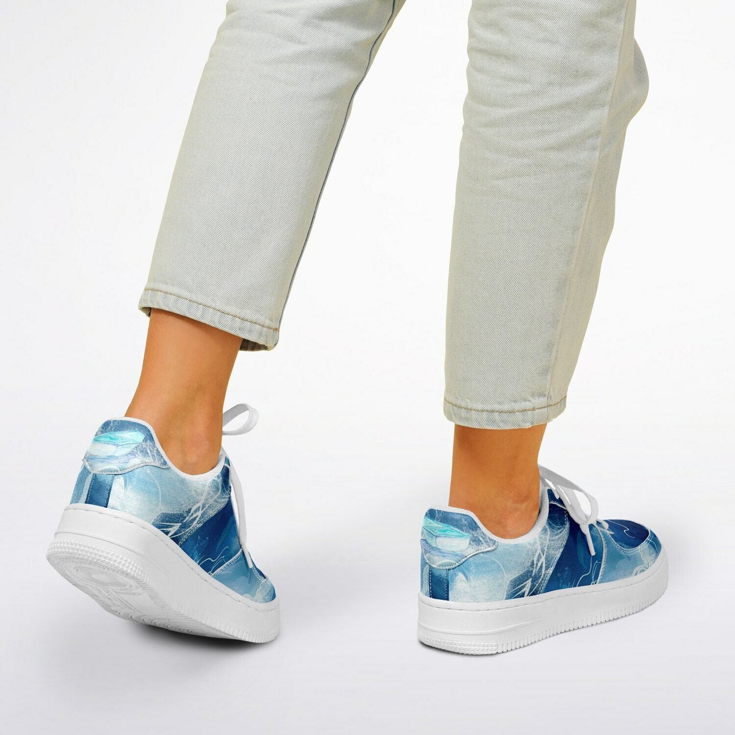 Sneakers Low Top with Waves and Hand - Painted Boat - sneakerpanache.comSneakers Low Top with Waves and Hand - Painted Boat