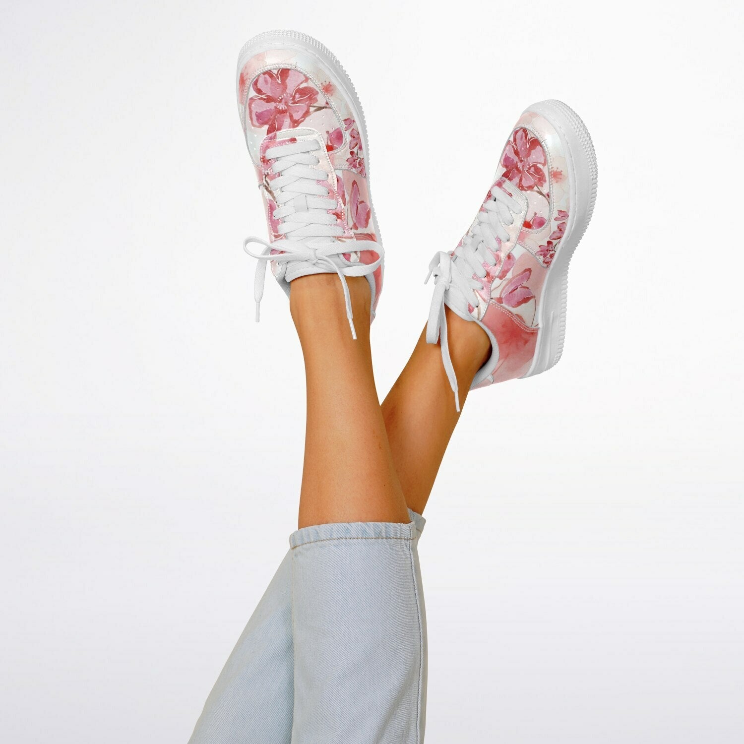 Sneakers Low Tops with Cherry Blossoms - sneakerpanache.comSneakers Low Tops with Cherry Blossoms